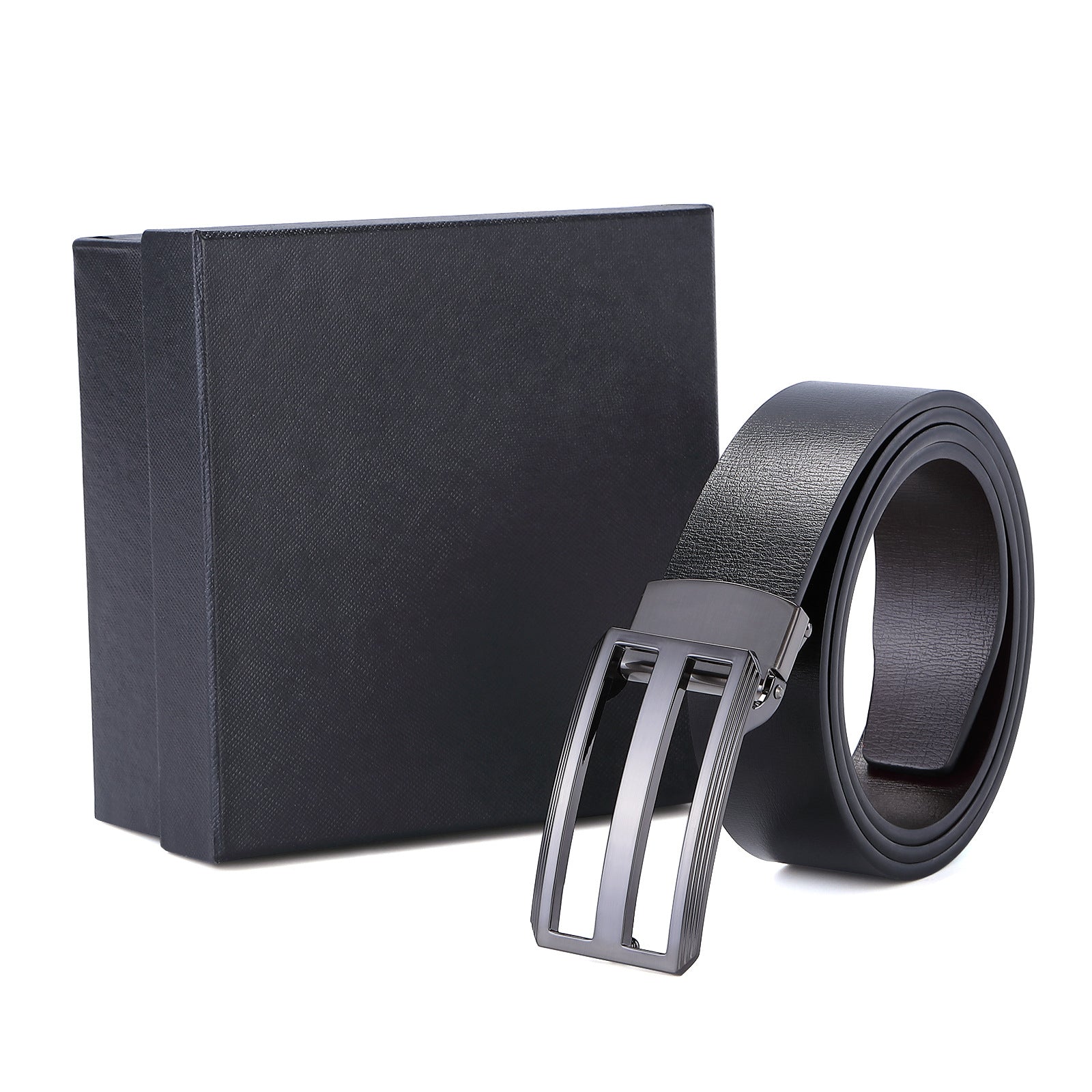 Ceinture en cuir à boucle automatique pour homme, style mode