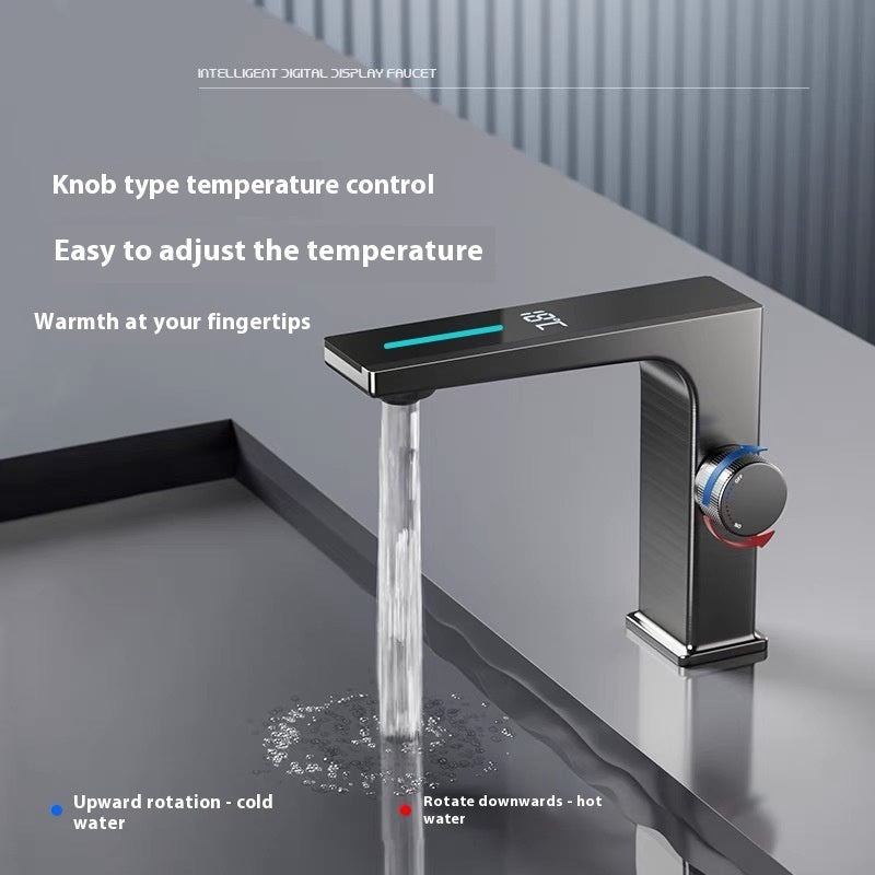 Intelligent Digital Display Basin Hot And Cold Double Control Faucet