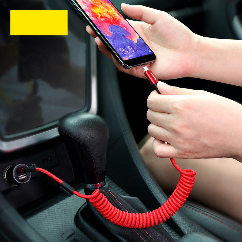 Type-c Car Spring Stretch Data Cable
