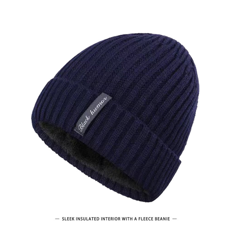 Bonnet chaud épais doublé polaire pour homme, idéal par temps froid
