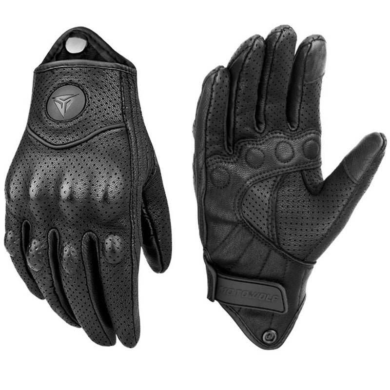 Gants de moto en cuir et carbone pour hommes et femmes