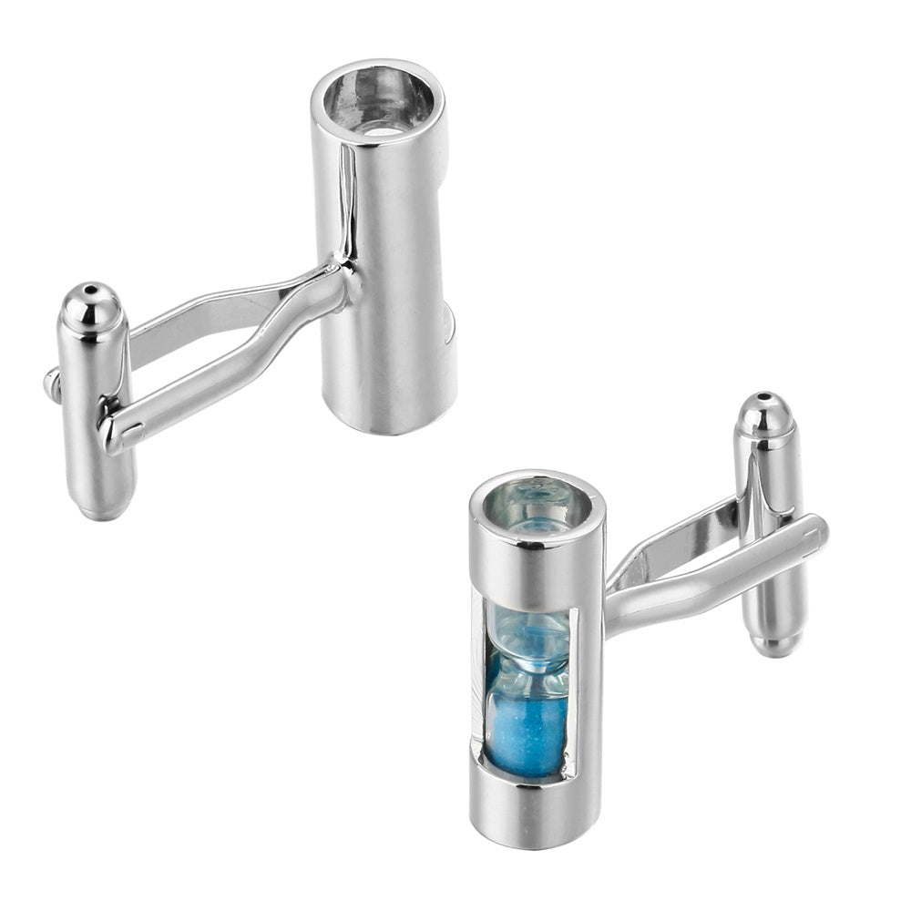 Boutons de manchette sablier bleu français
