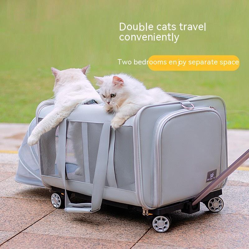 Grand sac de transport à roulettes pour chat