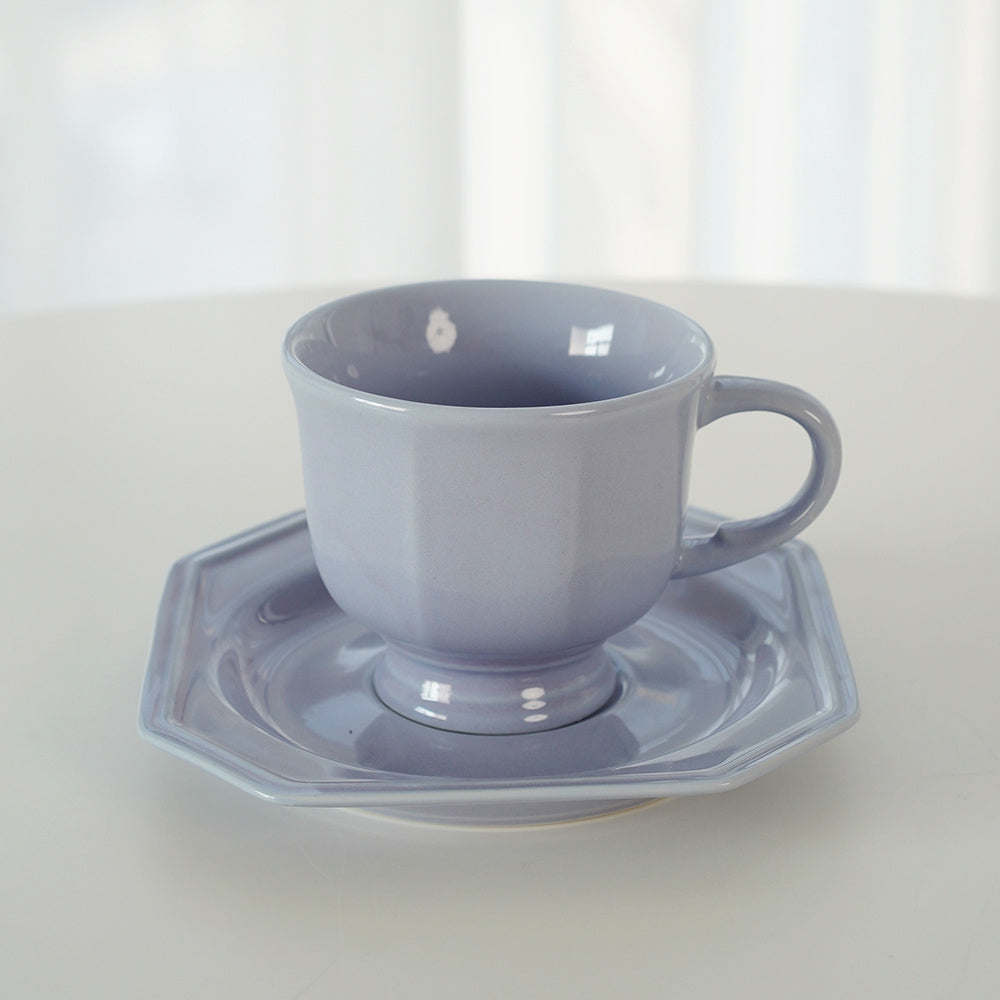 Retro Octagon Light Luxury Tea Cup And Saucer Set