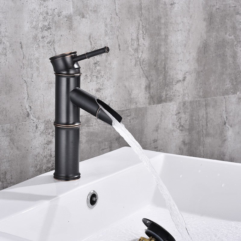All Copper Hot And Cold Antique Retro Black Antique Faucet Basin