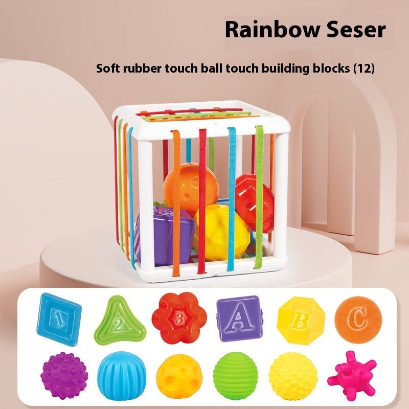Jouets éducatifs pour bébé en forme d'arc-en-ciel Cecil pour le développement cognitif des couleurs