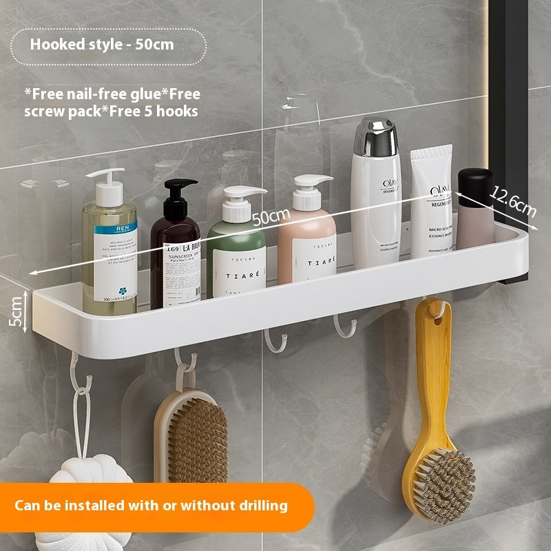 White Punch-free Bathroom Rack Wall-mounted