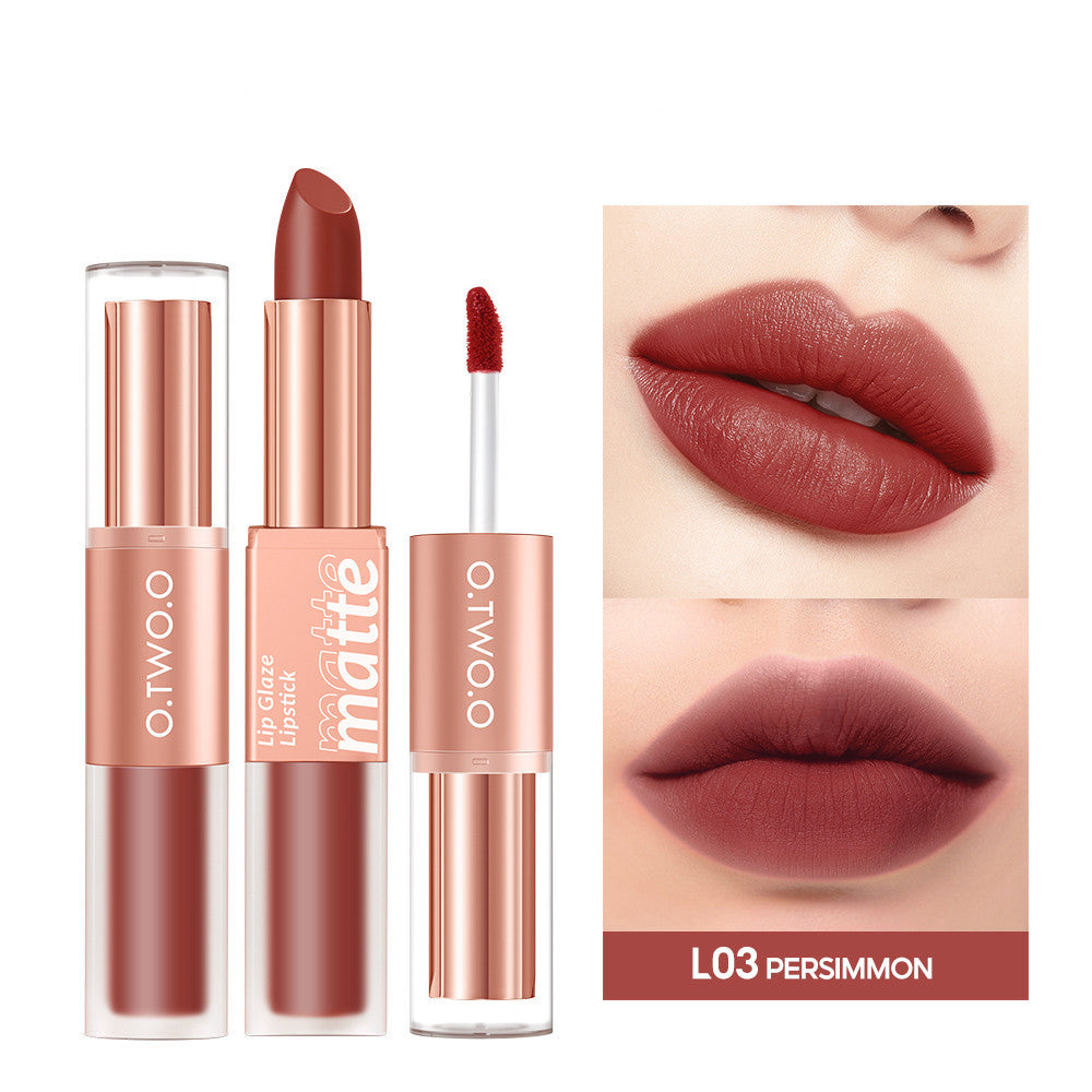 Lip Gloss Nude Café Lacté Ambré Citrouille Cannelle Thé au Lait Rouge à Lèvres Double Tête