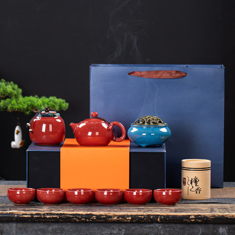 Coffret cadeau de service à thé en céramique, élégant et simple, pour la maison