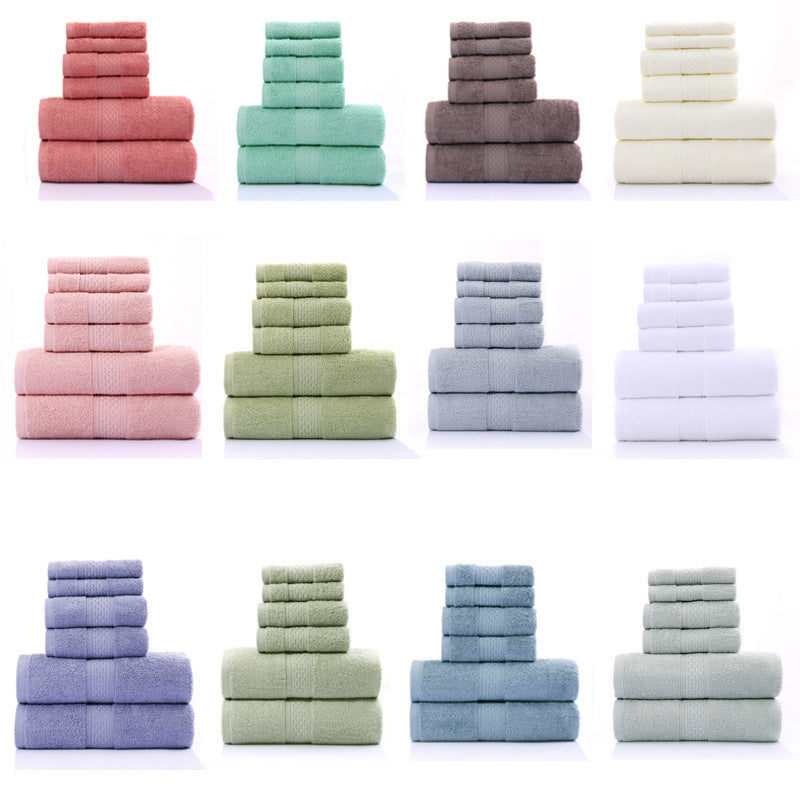 Lot de six serviettes de bain en pur coton