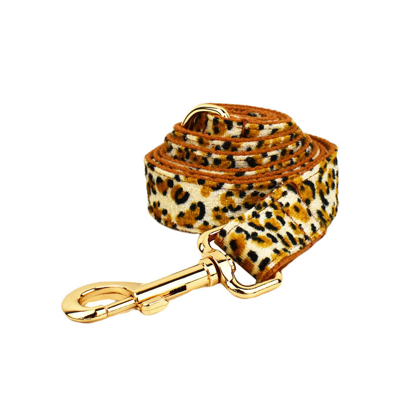 Laisse pour chien Collier imprimé léopard pour animaux de compagnie