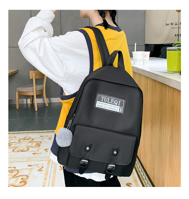 Fashion All-match Middle School Student Backpack Set