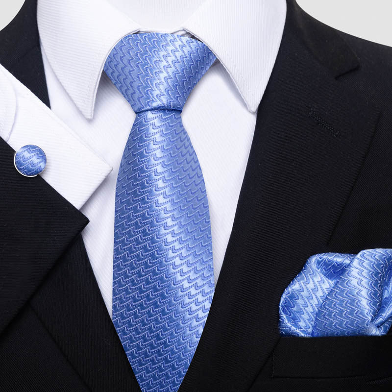 Ensemble cravate, pochette et boutons de manchette élégant pour hommes