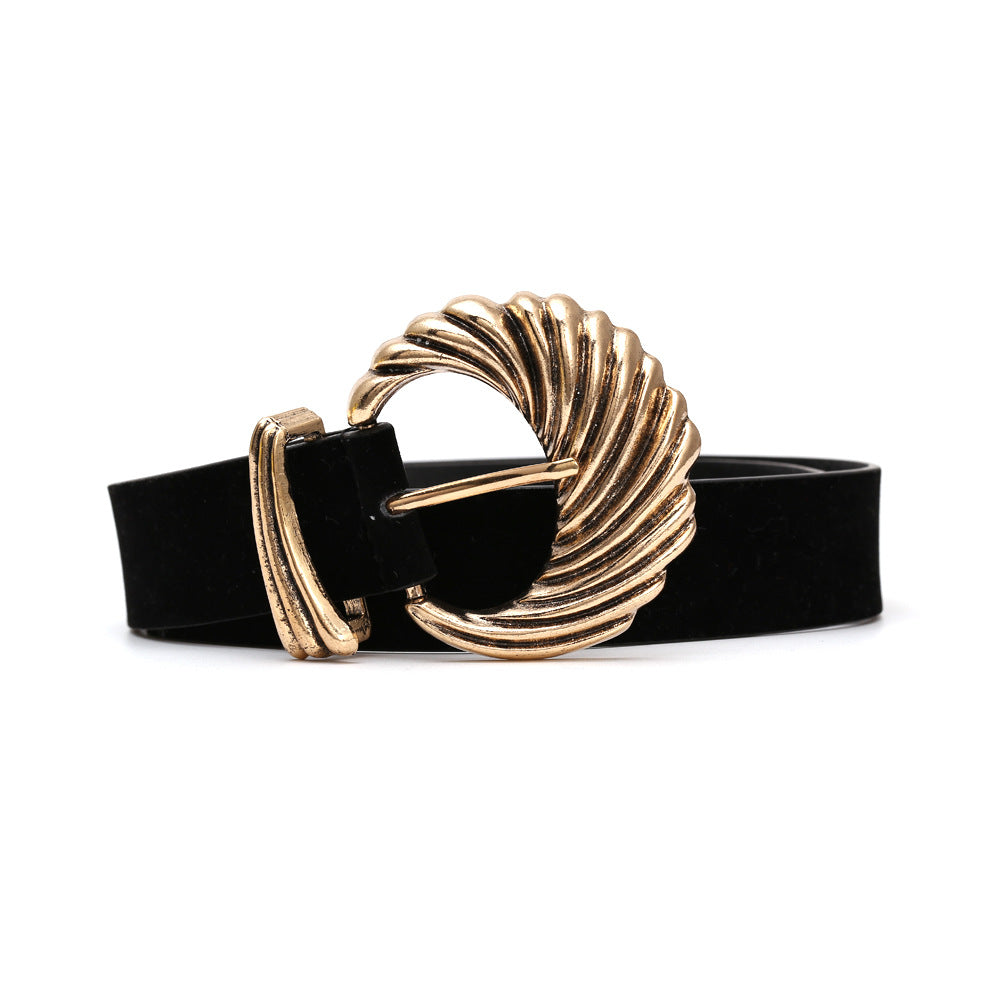 Fashion Ladies Three-dimensional Pattern Flower Shaped Alloy Belt