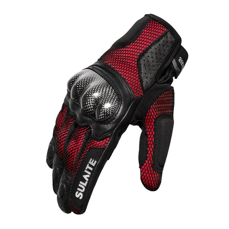 Gants de moto respirants anti-chute en fibre de carbone