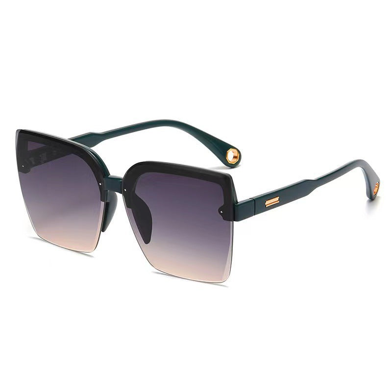 Women's Fashion Large Square Rimless Sunglasses