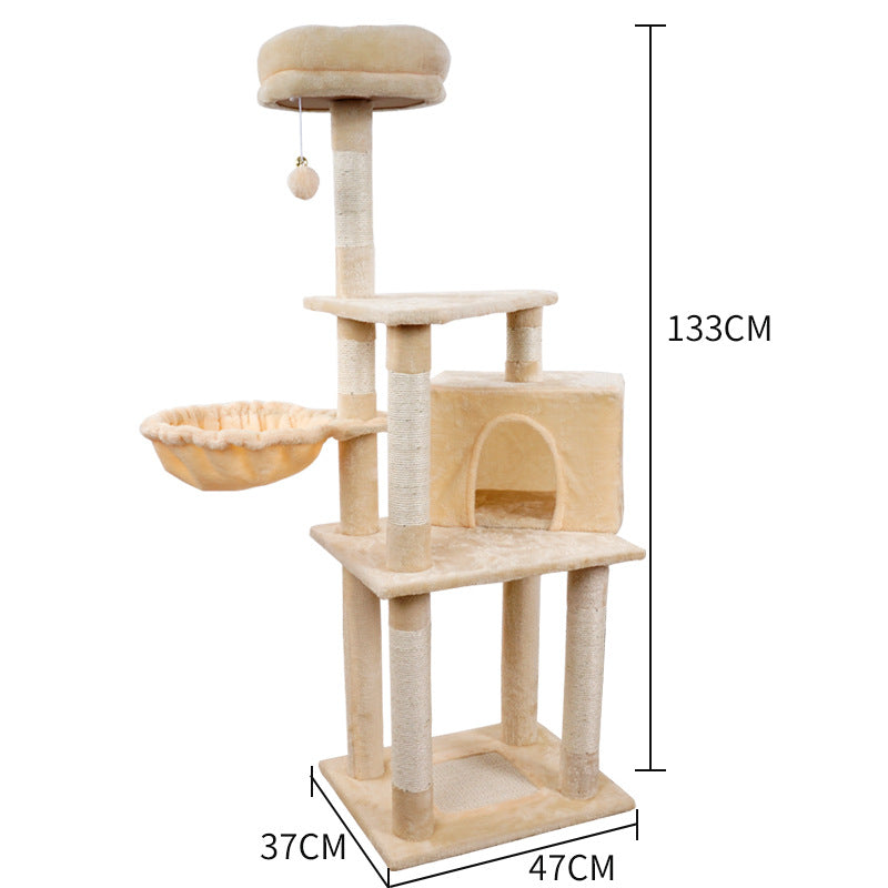 Jouet pour Chat en Bois à Plates-formes Multi-niveaux pour Sauter Chanfreiné