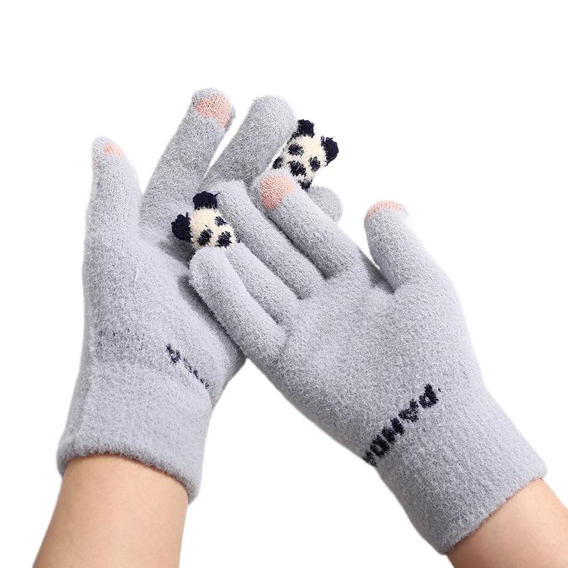 Women's Winter Touch Screen Warmth Thick Faux Wool Gloves