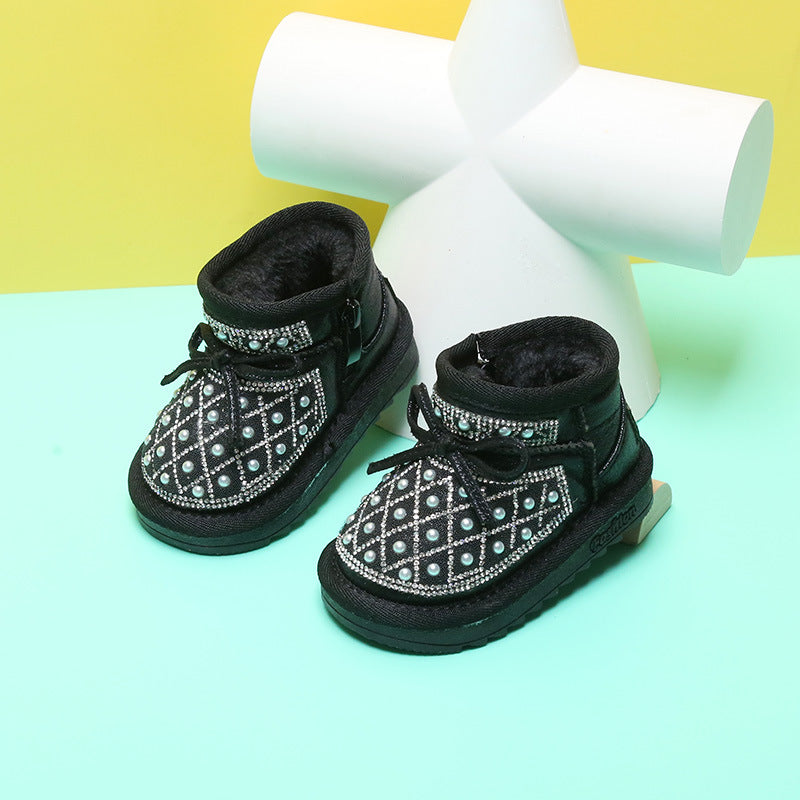 Fashionable And Simple Children's Soft-soled Toddler Snow Boots