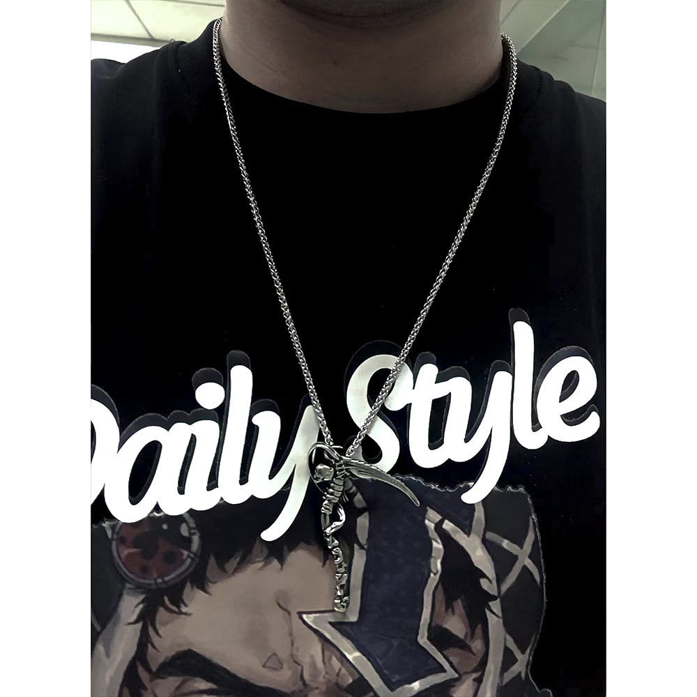 Men's Vintage Death God Titanium Steel Pendant Necklace