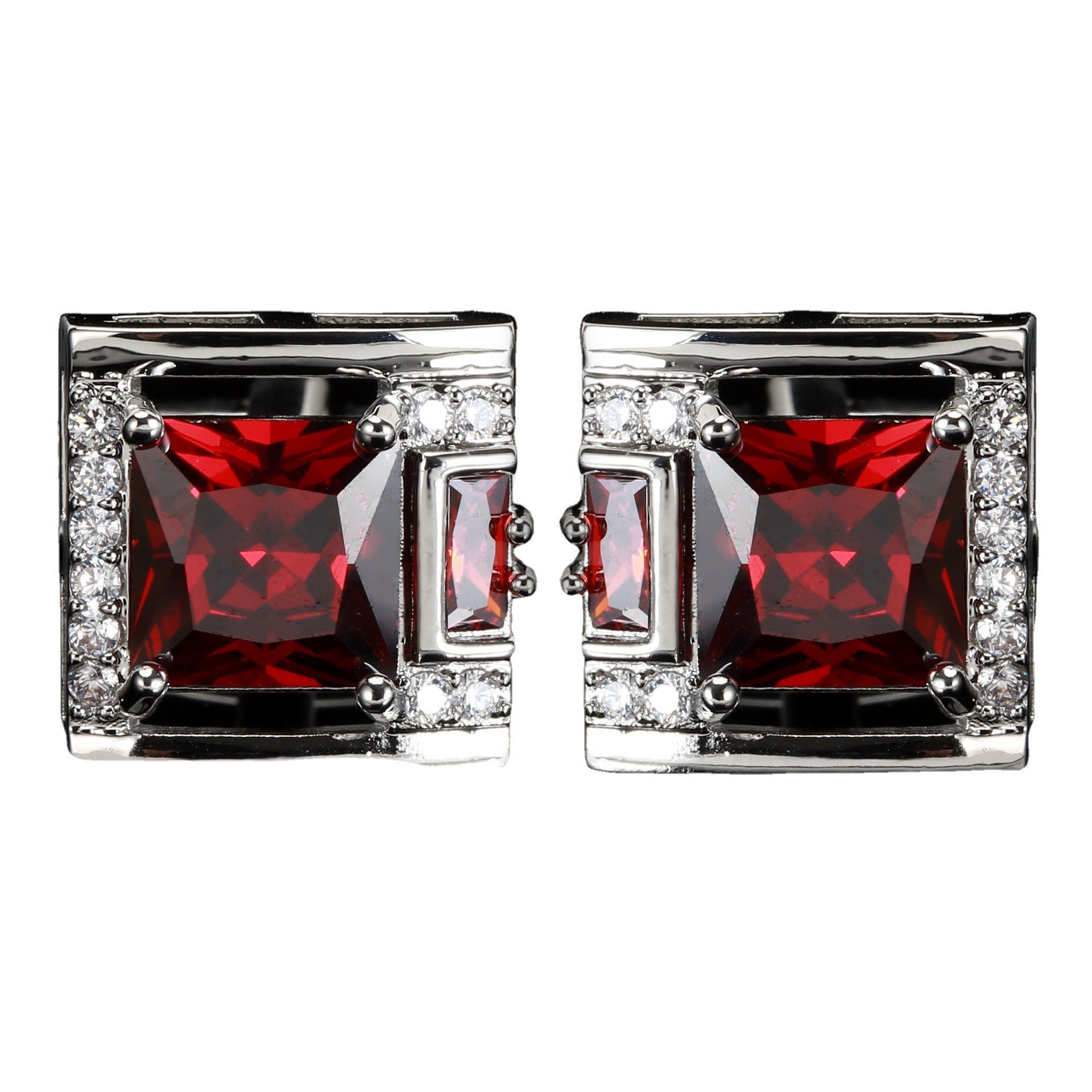 Tough Square Diamond Men's Cufflinks Light Luxury