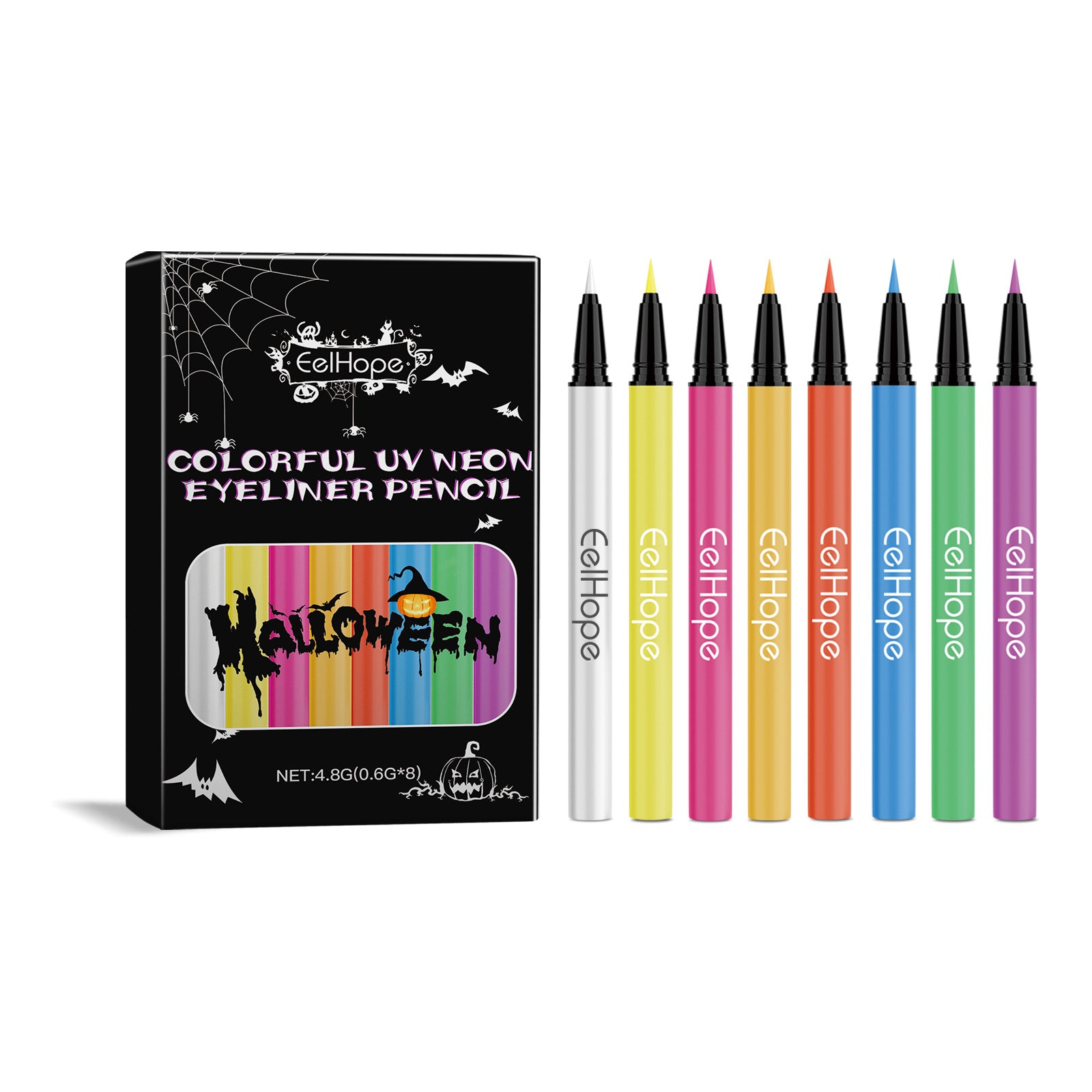 Eyeliner Liquide Néon Halloween Hydratant 8 Couleurs