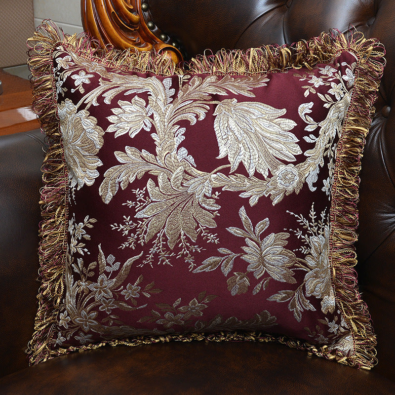 European Style Living Room Sofa Tassel Pillow Cover