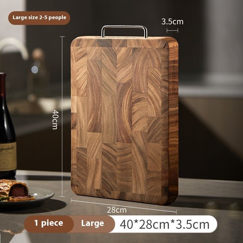 Planche à découper double face en bois massif épaissie pour cuisine