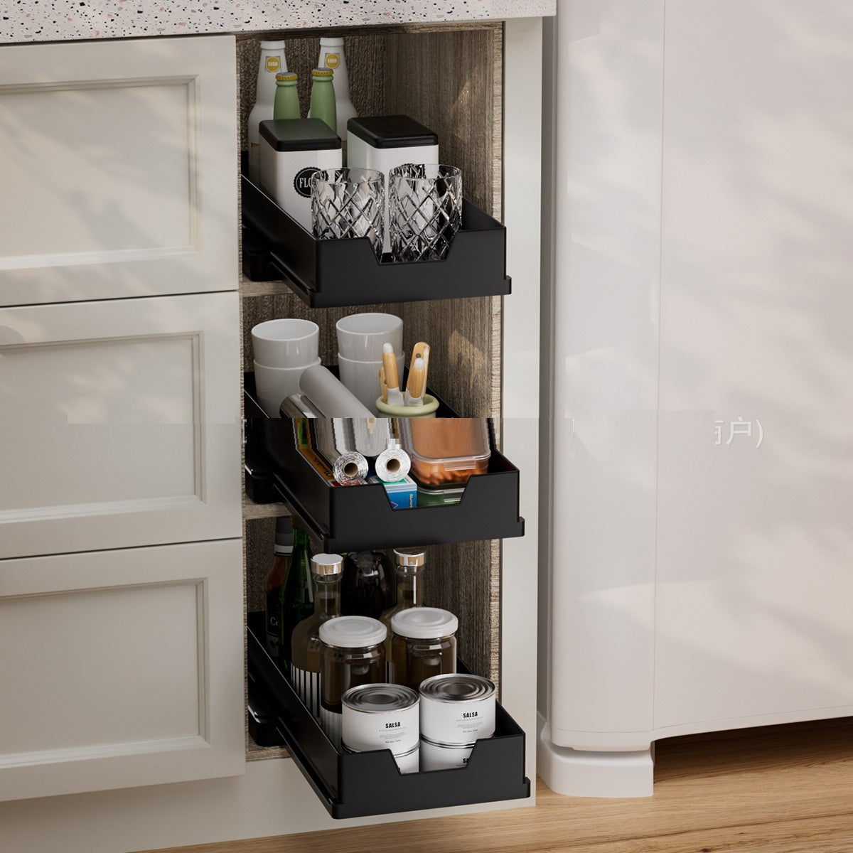 Household Drawable Storage Rack Kitchen Seasoning Storage Box