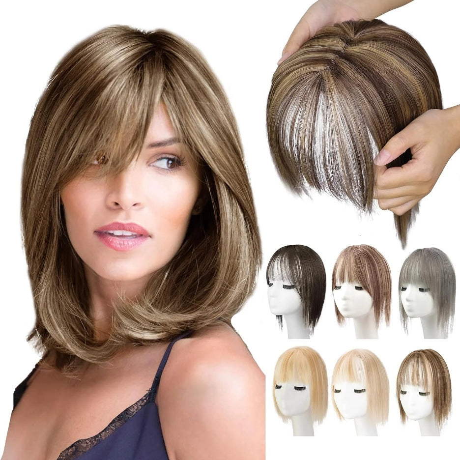 Perruque naturelle légère respirante pour femme Couvre les cheveux gris invisibles