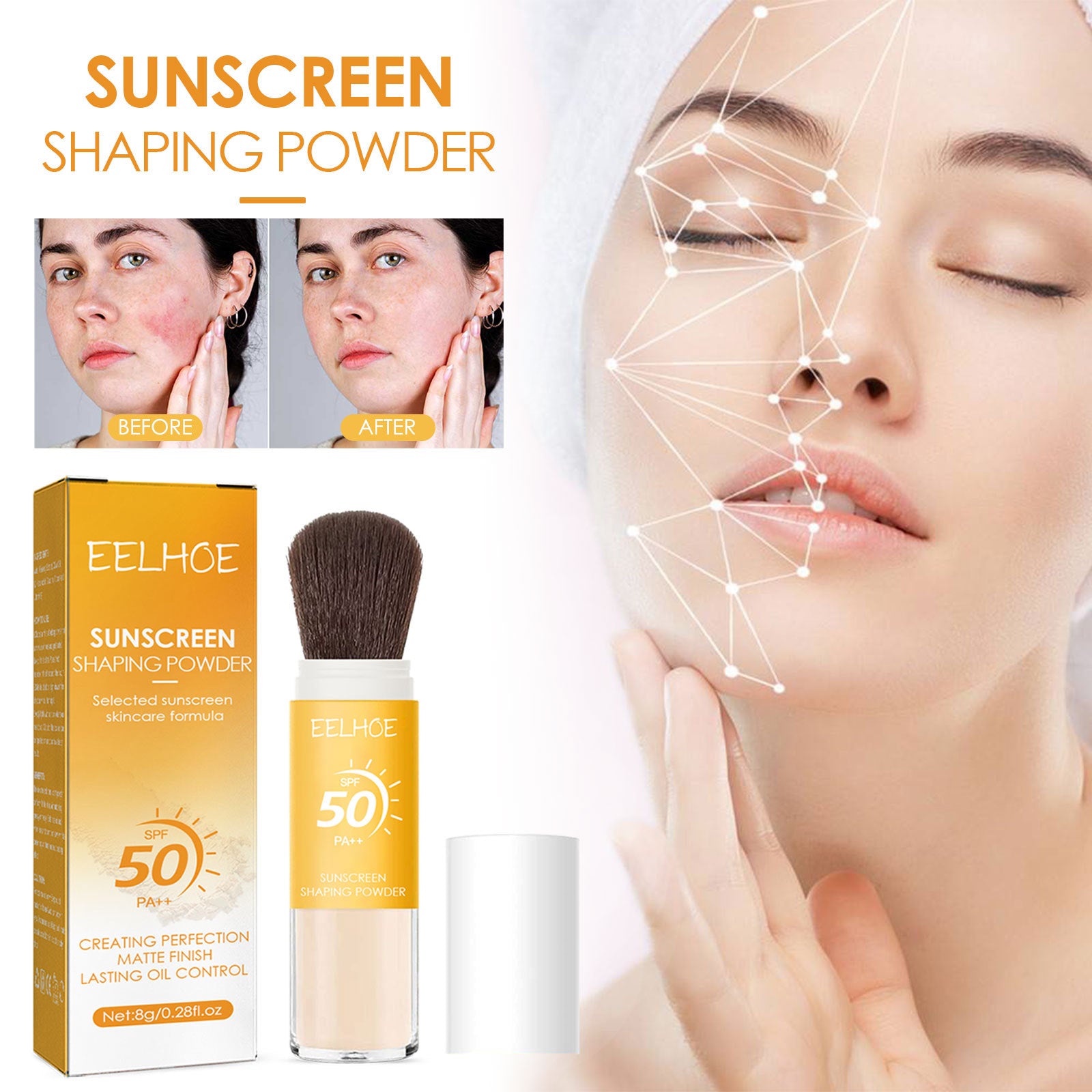 Poudre de maquillage naturelle légère respirante et waterproof