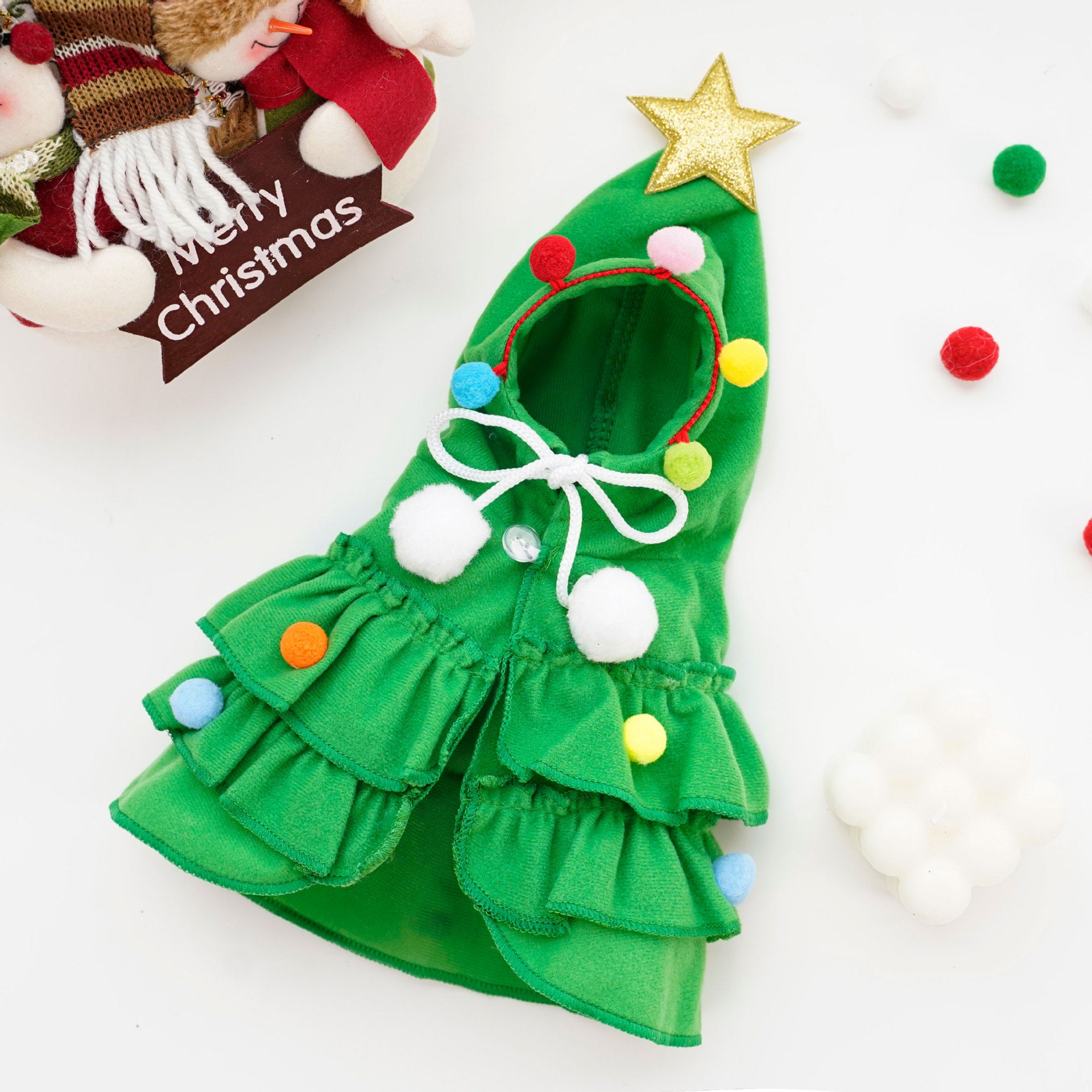 Vêtements pour animaux de compagnie d'automne et d'hiver, cape bicolore de Noël pour animaux, cape et châle pour chien, costume pour animaux