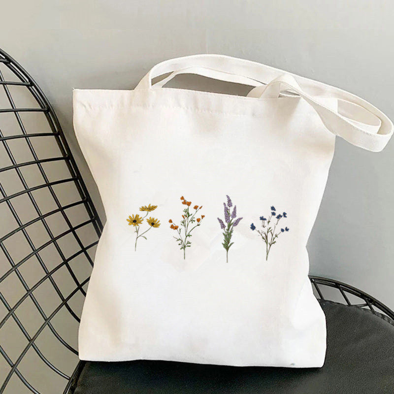 Women's Fashion Canvas One Shoulder Tote Shopping Bag