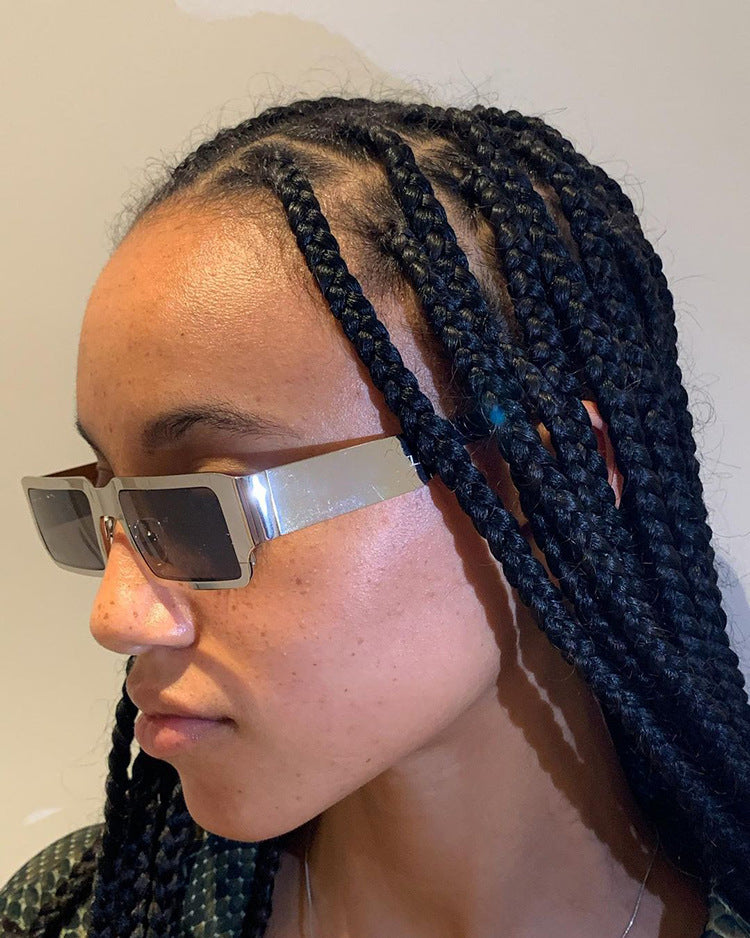 Men's And Women's Small Frame Metal Square Sunglasses