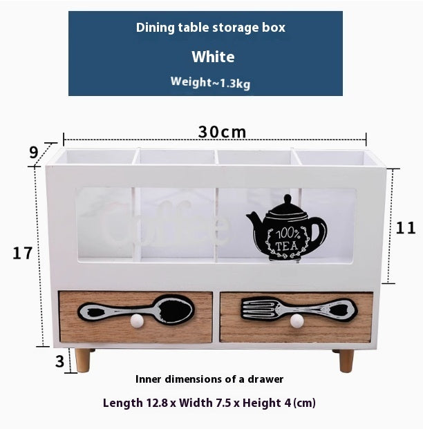 Retro Wood Desktop Small Storage Cabinet Drawer Compartment