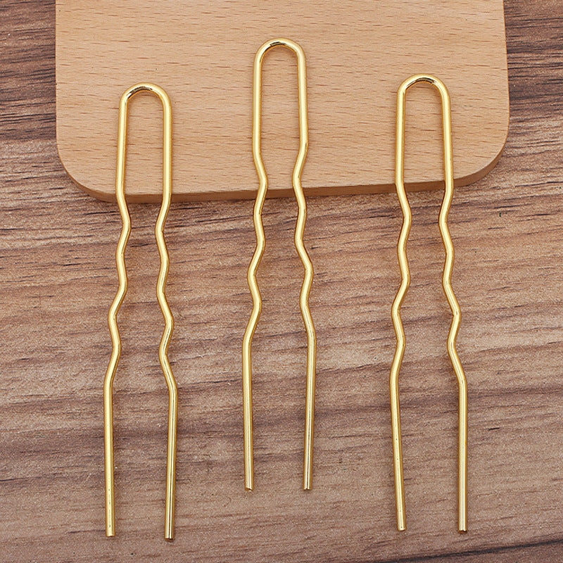 Pince à cheveux épaisse en U ondulé, accessoires de décoration DIY, matériel d'épingle à cheveux