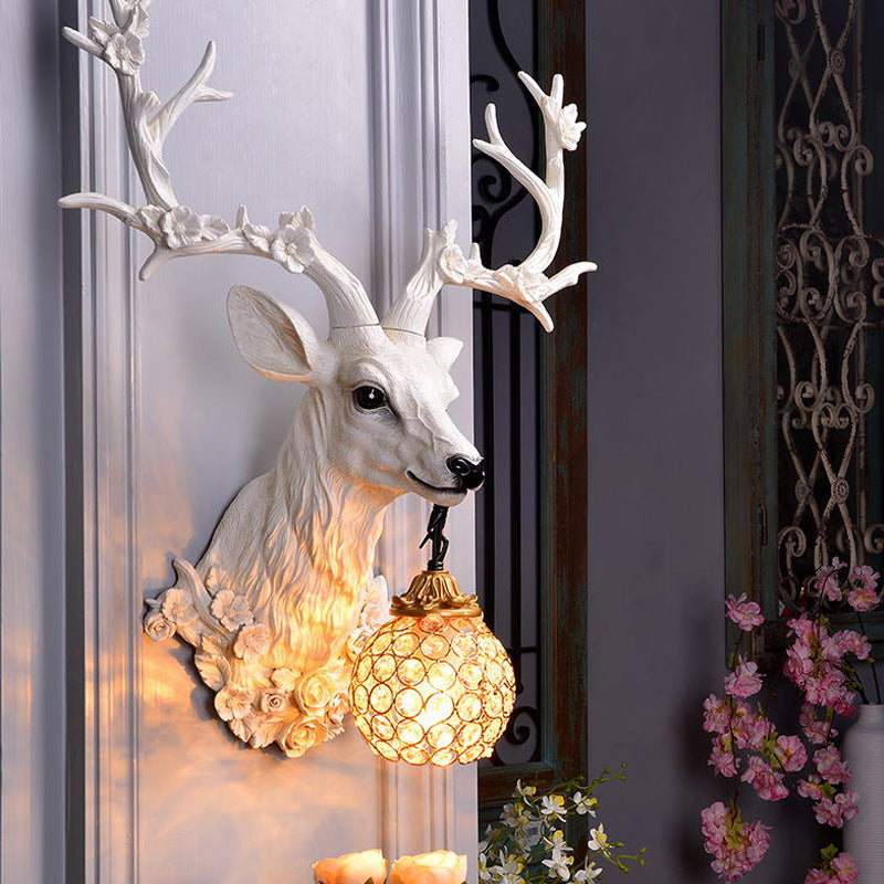 Applique murale vintage en forme de bois de cerf Lucky