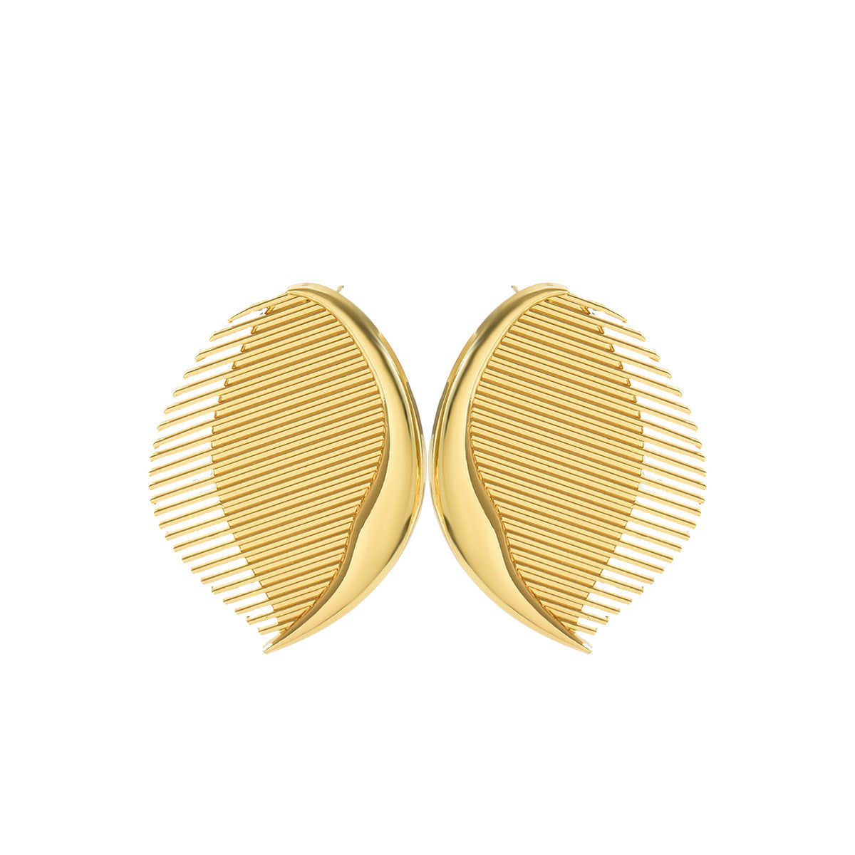 Boucles d'oreilles tendance pour femmes - Feuilles en éventail