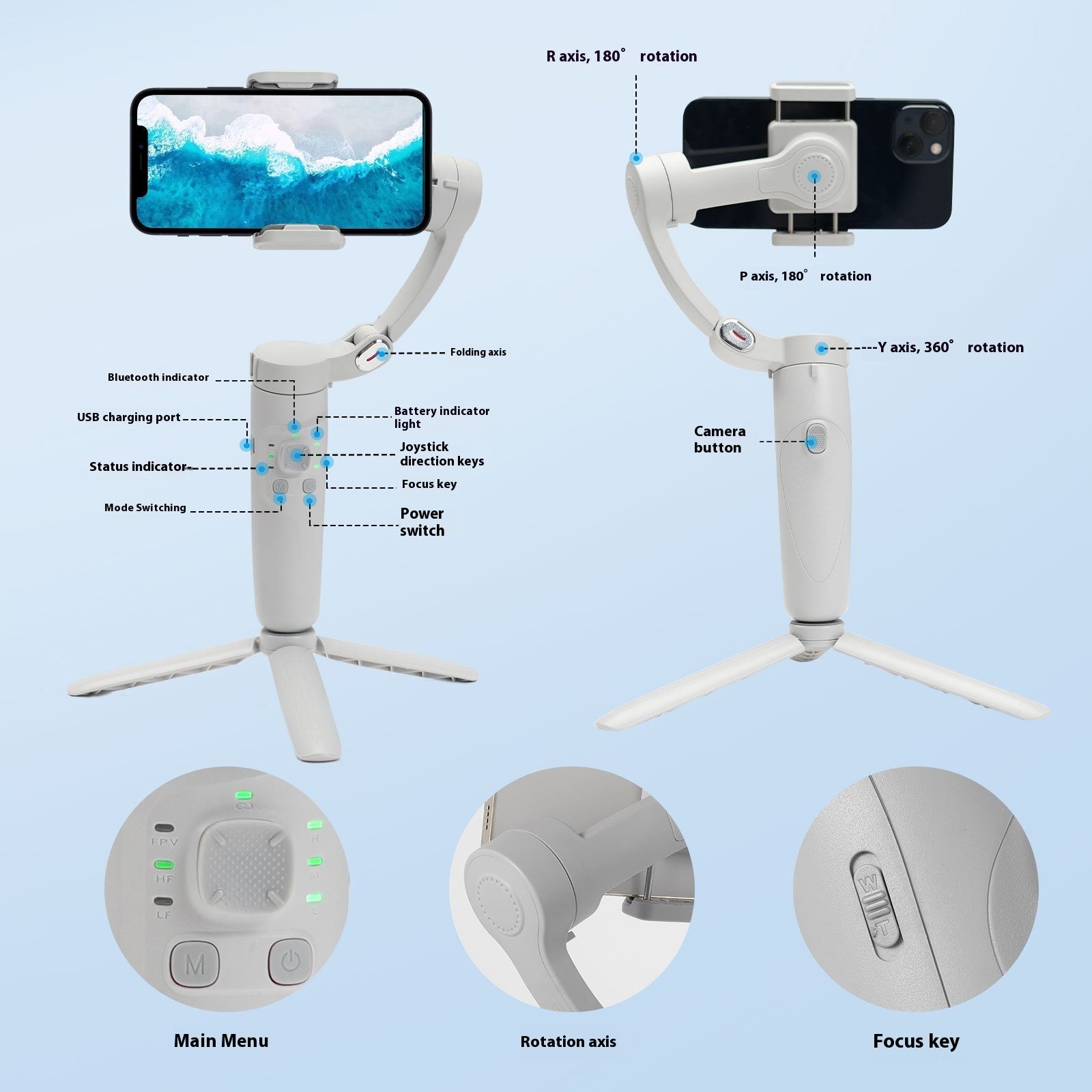 Nouveau stabilisateur de téléphone trépied portable M01