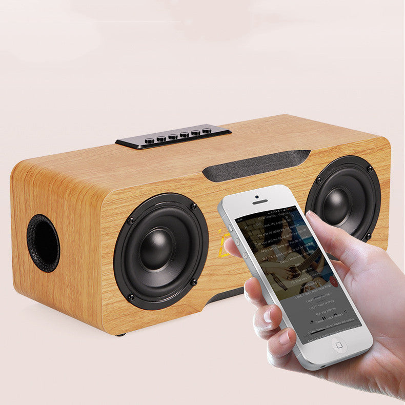 Haut-parleur Bluetooth Horloge en bois, prise en charge de la fonction carte TF/clé USB, haut-parleur de bureau à domicile
