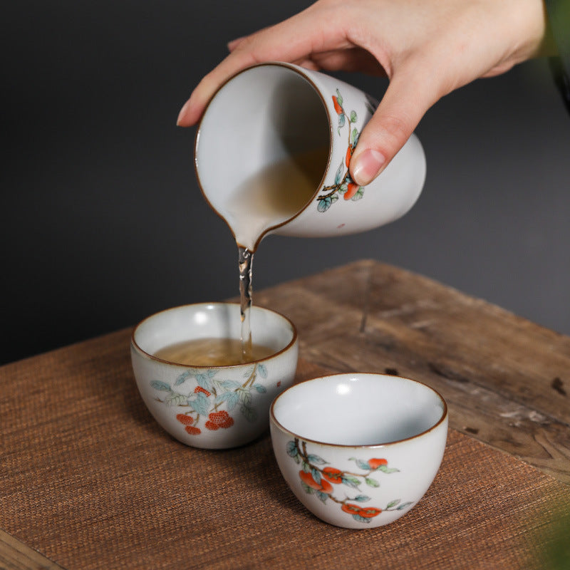 Ceramic Personal Tea Cup Gracked Glaze Supportable Tea Cup