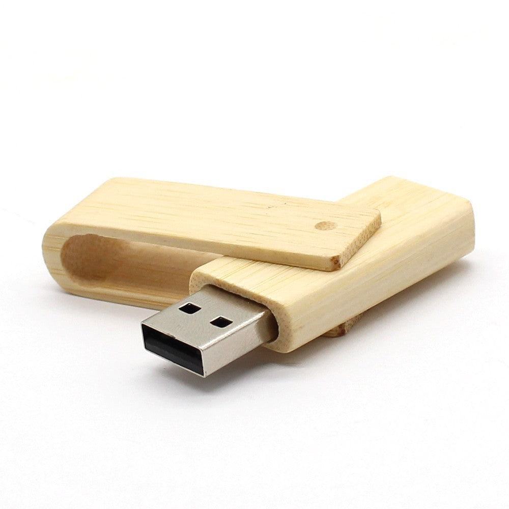Wooden USB Flash Drive With Rotating Clip