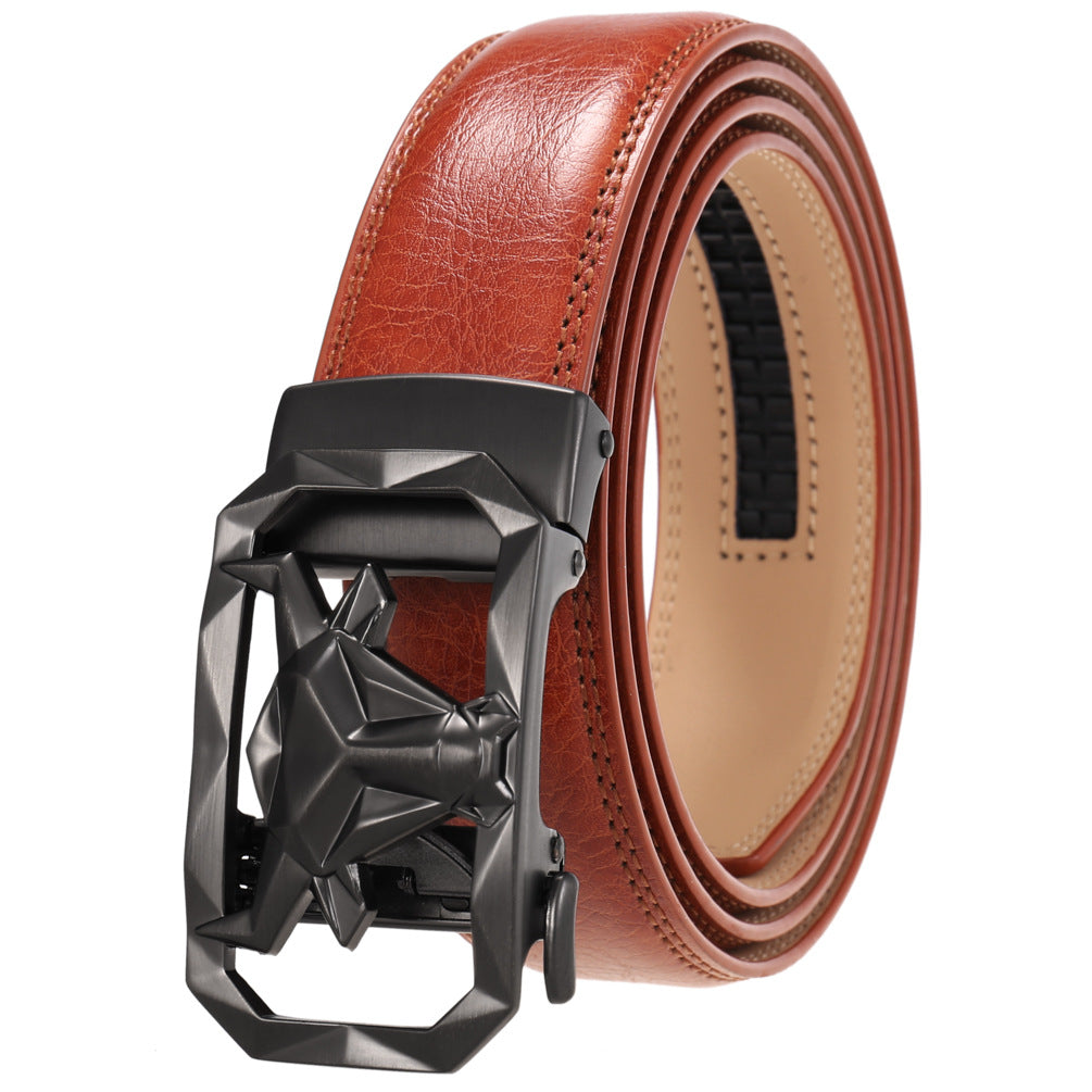 Ceinture en Cuir pour Hommes Boucle Automatique en Alliage