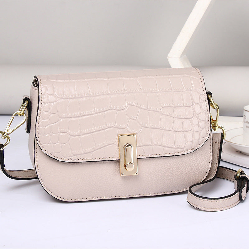 Small Square Top Layer Lock Crossbody Shoulder Bag