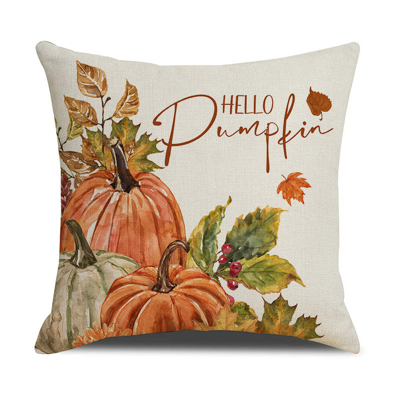 Taie d'oreiller de Thanksgiving Housse de coussin décorative citrouille