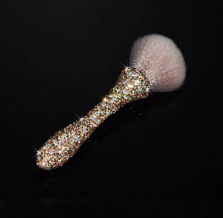 Ensemble de pinceaux de maquillage et gobelet incrustés de diamants
