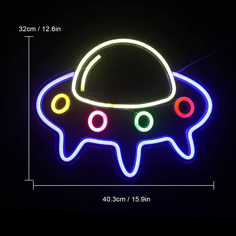 LED UFO Spaceman Spaceship Series Shaped Decorative Night Light