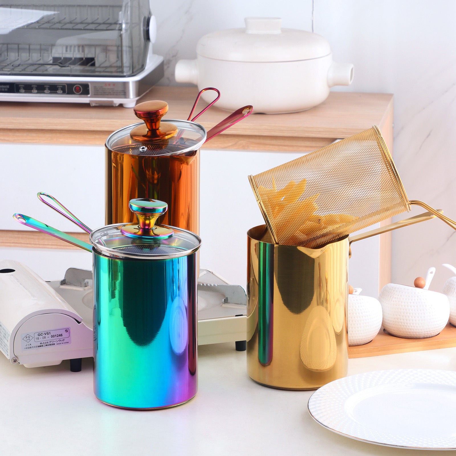Friteuse profonde en acier inoxydable 304 pour cuisine avec passoire