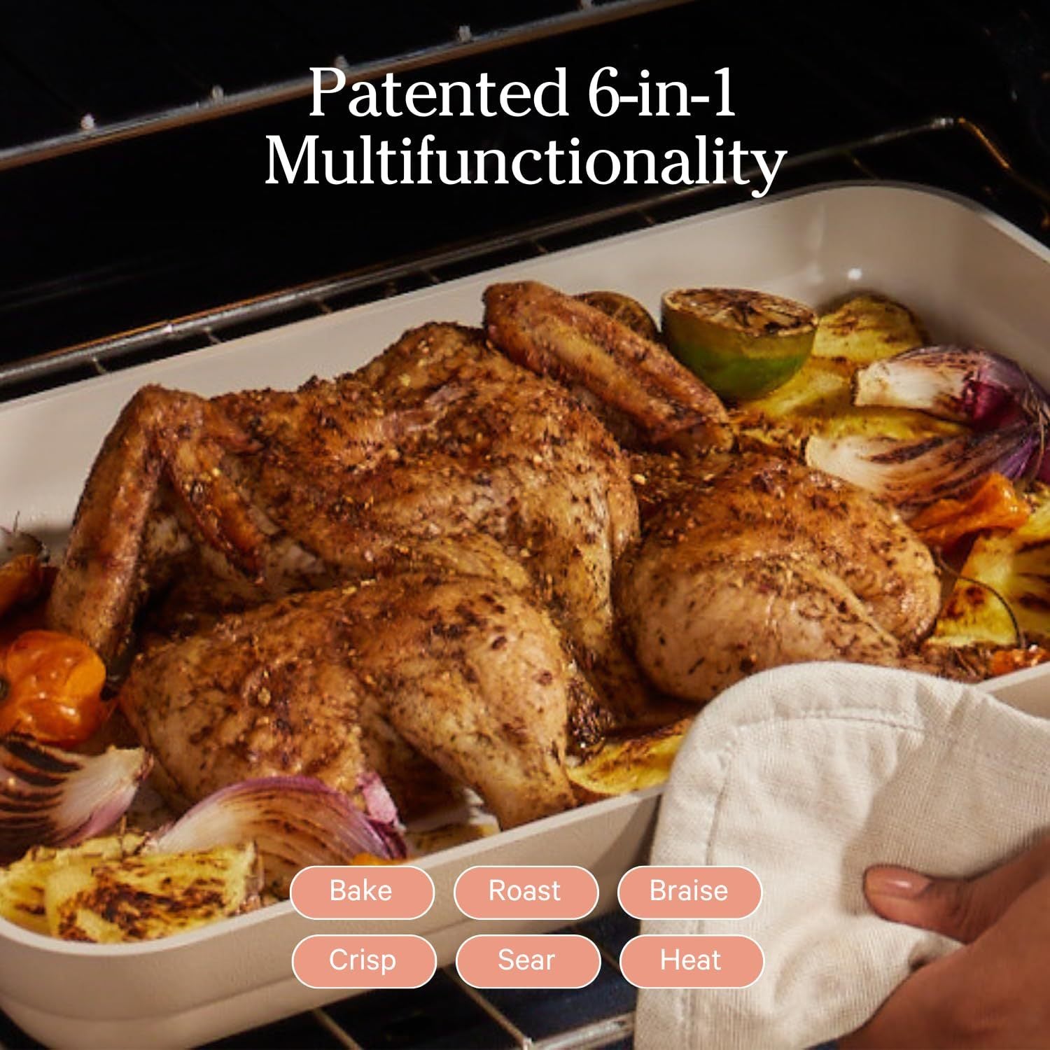 Juego de cuatro piezas de bandeja para hornear binaural de cerámica de estilo nórdico para horno doméstico creativo