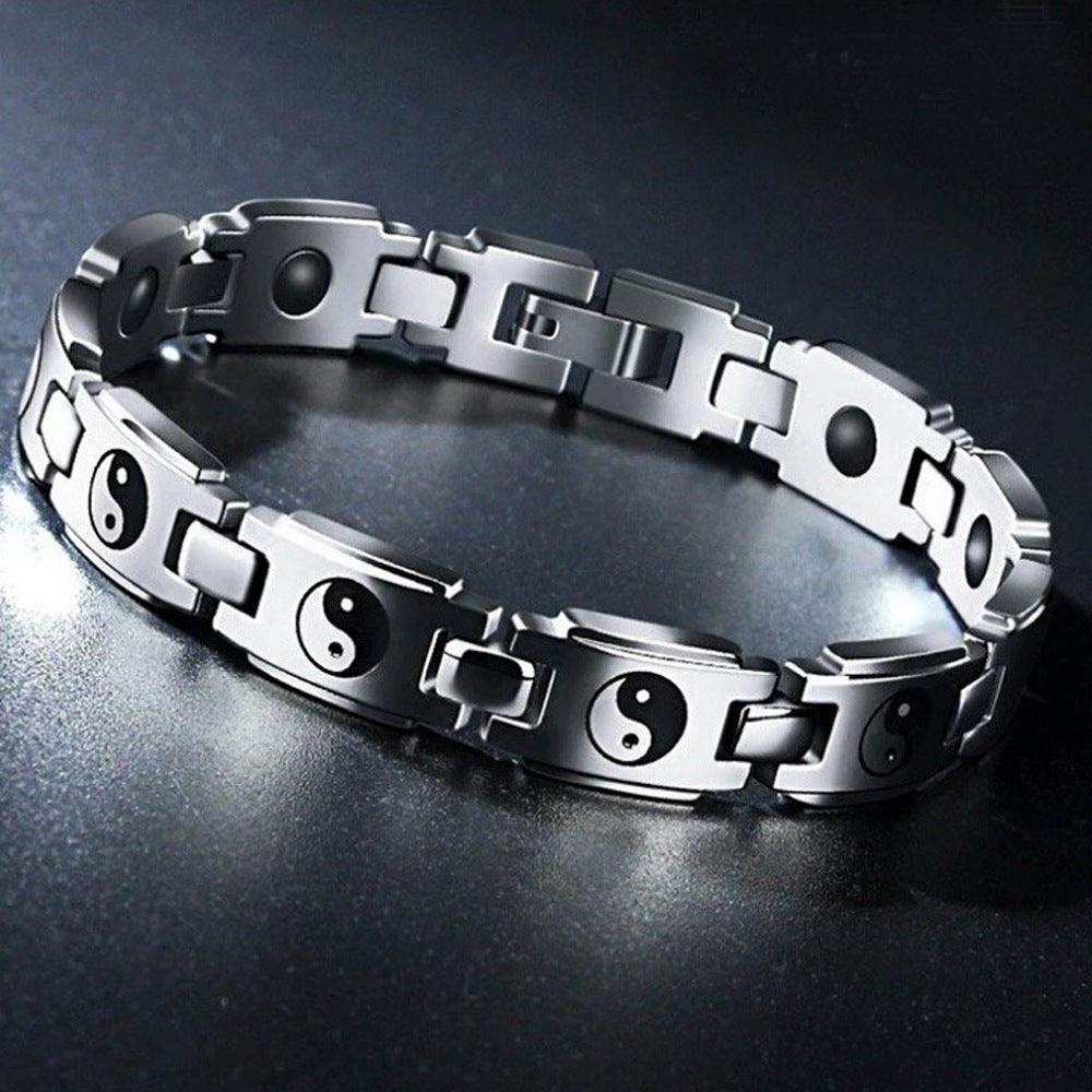 Bijoux de bracelet Tai Chi en acier titane pour hommes